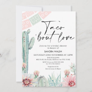 Pastel Cactus Taco 'bout Liebe Brautparty Einladung