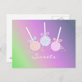 Pastel Cake Pops Postkarte (Vorne/Hinten)