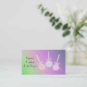 Pastel Cake Pops Visitenkarte (Stehend Vorderseite)