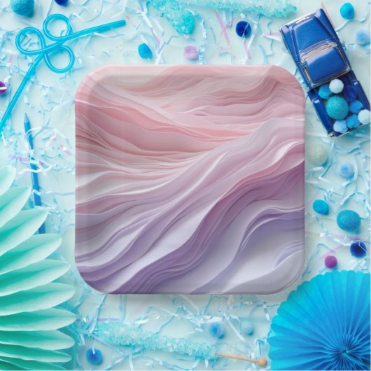 Pastel Calming Wave Muster Pappteller (Party)