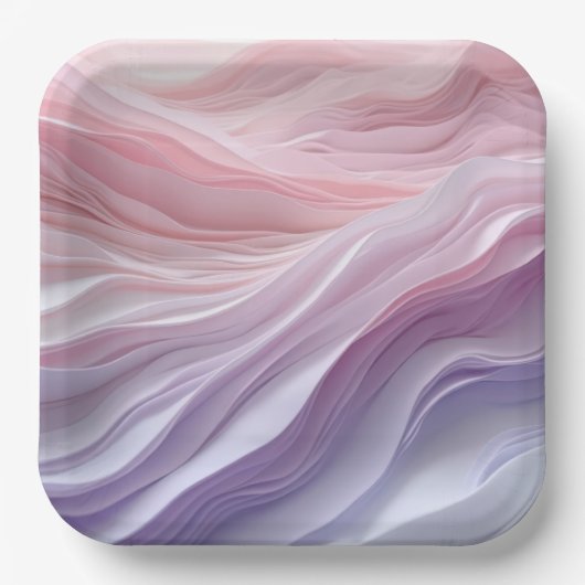 Pastel Calming Wave Muster Pappteller (Vorderseite)