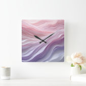 Pastel Calming Wave Muster Quadratische Wanduhr (Zuhause)