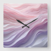 Pastel Calming Wave Muster Quadratische Wanduhr (Vorderseite)