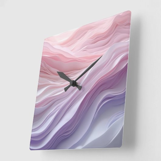 Pastel Calming Wave Muster Quadratische Wanduhr (Winkel)