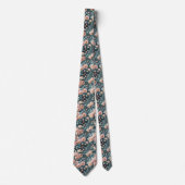 Pastel Camellias & Dusty Miller Seamless Botanical Krawatte (Vorderseite)