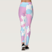 Pastel Camouflage Abstrakt Art Muster Leggings (Rückseite)