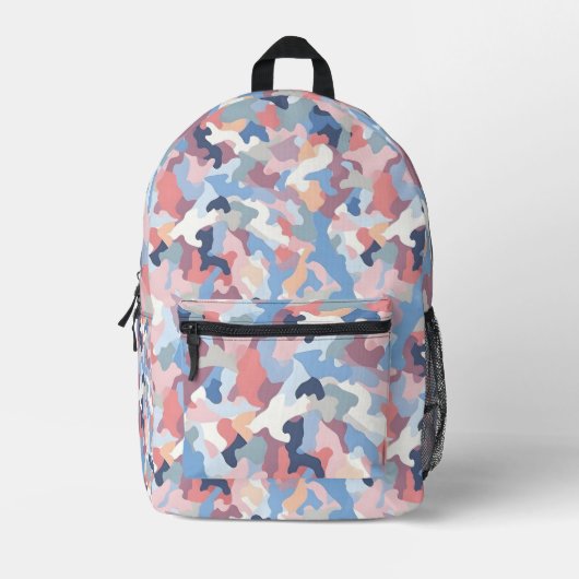 Pastel Camouflage Bedruckter Rucksack (Vorderseite)