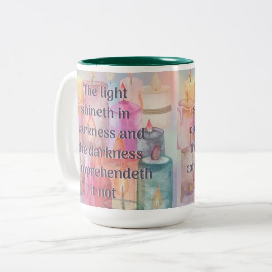 Pastel Candle Scripting Tasse (Vorderseite Links)