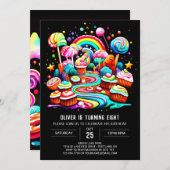 Pastel Candy Celebration Geburtstag Einladung (Vorne/Hinten)