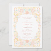 Pastel Candy Floral Wedding Einladung (Vorderseite)