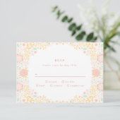 Pastel Candy Floral Wedding RSVP Card Karte (Stehend Vorderseite)