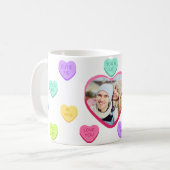 Pastel Candy Hearts Foto Tasse (Vorderseite Links)