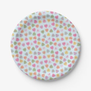 Pastel Candy Hearts Paper Tellers - Niedlich Valen Pappteller