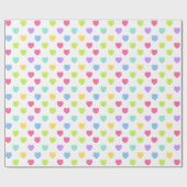Pastel Candy Hearts Valentinstag Geschenkpapier (Flach)