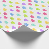 Pastel Candy Hearts Valentinstag Geschenkpapier (Ecke)