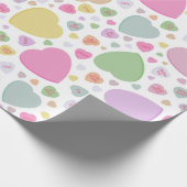 Pastel Candy Hearts Valentinstag Packpapier (Ecke)