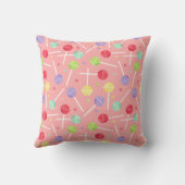 Pastel Candy Lollipop Patterned Pink Kissen (Rückseite)