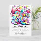 Pastel Candy Sweet Chocolate Geburtstag Einladung (Stehend Vorderseite)