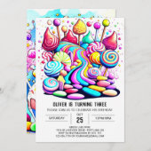 Pastel Candy Sweet Chocolate Geburtstag Einladung (Vorne/Hinten)