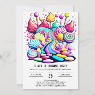 Pastel Candy Sweet Chocolate Geburtstag Einladung
