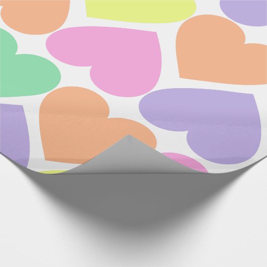 Pastel Candy Valentine Hearts Gift Wrap Paper Geschenkpapier (Ecke)