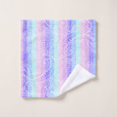 Pastel Candy Wirbel | Streifenfantasiemuster Badhandtuch Set (Waschlappen)