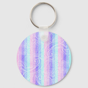Pastel Candy Wirbel Streifenfantasiemuster Schlüsselanhänger
