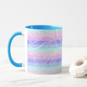 Pastel Candy Wirbel Streifenfantasiemuster Tasse