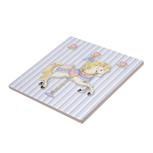 Pastel Carousel Pony Fliese (Seite)