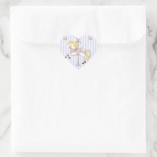 Pastel Carousel Pony Herz-Aufkleber (Tasche)