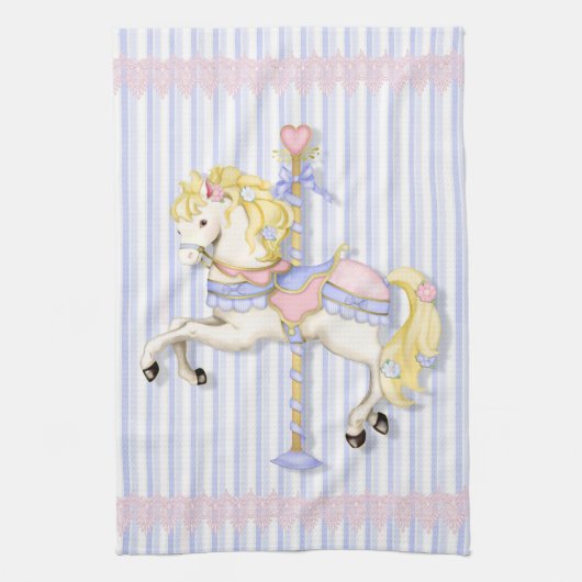 Pastel Carousel Pony Küchentuch (Vertikal)