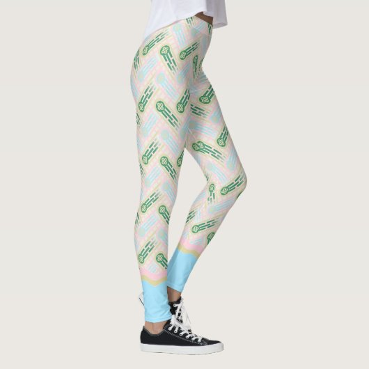 Pastel Casablabca Leggings - Retro Modernes Muster (Rechts)