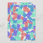 Pastel Cassette Tapes - ästhetische Musik der 90er Einladung (Vorne/Hinten)