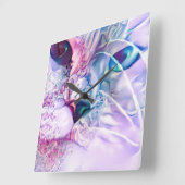 Pastel Cat Dreamscape Quadratische Wanduhr (Winkel)