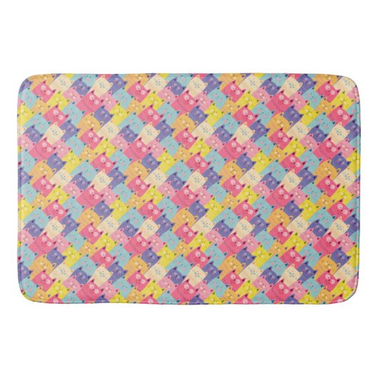 Pastel Cats Kunstduschvorhänge - Powroom Gift Badematte (Vorderseite)