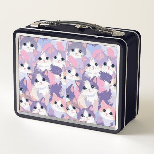 Pastel Cats Metal Lunchbox (Rückseite)