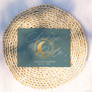 Pastel Celestial Crescent Moon ändern das Datum Postkarte