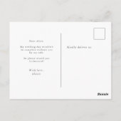 Pastel Celestial Crescent Moon Bridesmaid Postkarte (Rückseite)