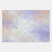 Pastel Celestial Crescent Moon & Star - 3 x Geschenkpapier Set (Vorderseite 3)