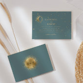 Pastel Celestial Gold Crescent Moon Wedding Einladung