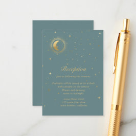 Pastel Celestial Gold Empfang Umschließungskarte Begleitkarte
