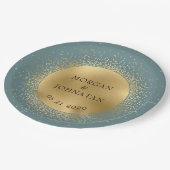 Pastel Celestial Gold Moon Paper Plate Pappteller (Schrägansicht)