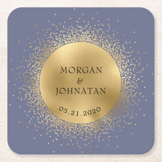 Pastel Celestial Gold Moon Stars Rechteckiger Pappuntersetzer (Vorderseite)