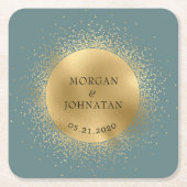 Pastel Celestial Gold Moon Stars Rechteckiger Pappuntersetzer (Vorderseite)