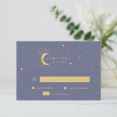 Pastel Celestial Gold Moon UAWG Response Card RSVP Karte (Stehend Vorderseite)