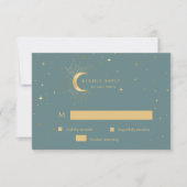 Pastel Celestial Gold Moon UAWG Response Card RSVP Karte (Vorderseite)