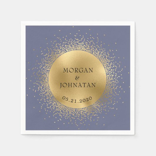 Pastel Celestial Gold Moon Wedding Napkins Serviette (Vorderseite)