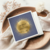 Pastel Celestial Gold Moon Wedding Napkins Serviette