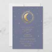 Pastel Celestial Gold Stars Einladung Hochzeiten (Vorderseite)