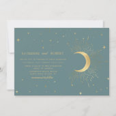 Pastel Celestial Gold Wedding Einladung (Vorderseite)